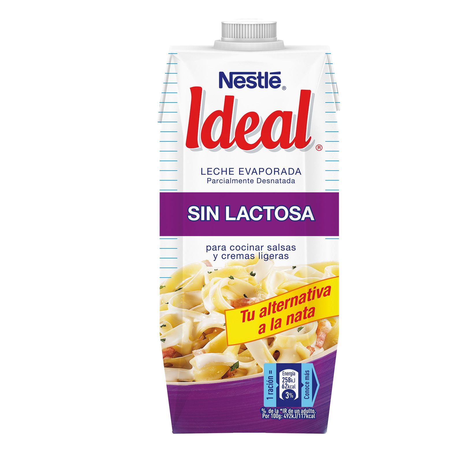 Leche evaporada 4% materia grasa Ideal Nestlé 525 g.